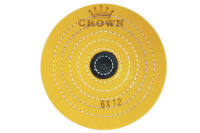 Круг муслиновый CROWN желтый d-150мм, 12 слоев (с кож. пятаком)