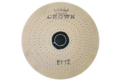 Круг муслиновый CROWN белый d-150мм, 12 слоев (с кож. пятаком)